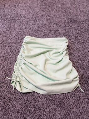 Zara Mint Green Ruched Mini Skirt